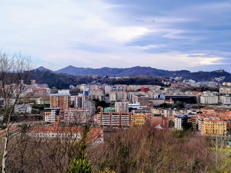 An aerial view of the neighbourhood of Amara in San Sebastian